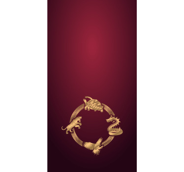 Store enrouleur animaux créatures dorées ornées - TenStickers