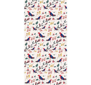 Rolo zavjese cvijeće i biljke živi uzorci ptica - TenStickers