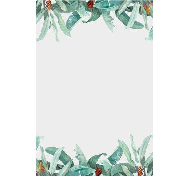 Estores enrollable flores borde de hojas tropicales - TenVinilo