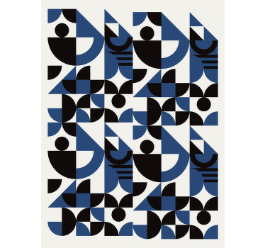 Blue black puzzle urban design Corridor blind - TenStickers