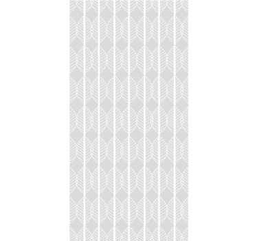 Bílá linie listů na šedé nordic blind - TenStickers