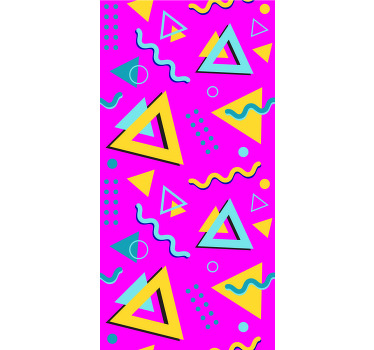 Store enrouleur vintage motif triangles rétro - TenStickers