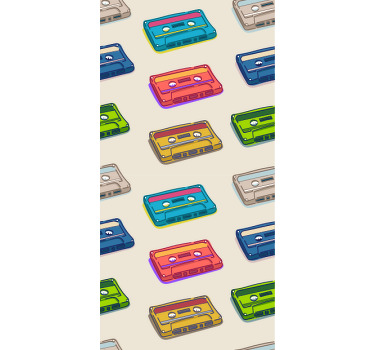 Retro kassettdesign mer vintage rullgardin - Tenstickers