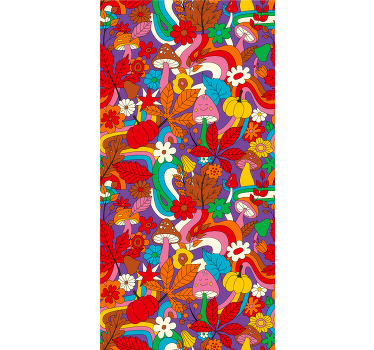Flower power retro More vintage roller blind - TenStickers
