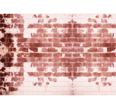 Kırmızı ve beyaz tuğla tasarımı nordic Stor perde - TenStickers