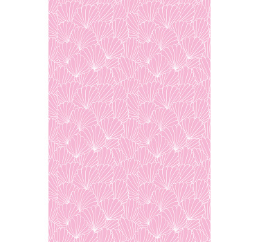 Pολό στόρι με ζωάκια ροζ μοτίβο κοχύλι - TenStickers