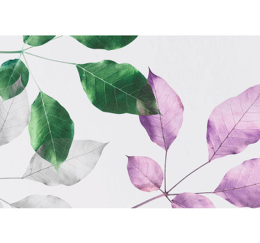 Cortina roller flores patrones de hojas vibrantes - TenVinilo