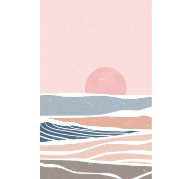 Serene Sunset Waves vintage roller blind - TenStickers