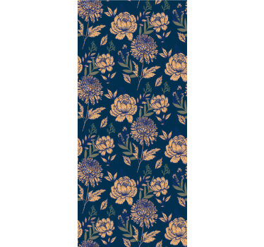 Navy elegant pattern floral blind - TenStickers