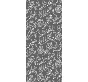 Estor enrollable flores patrón de contorno floral - TenVinilo