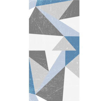 Cortina de casa de banhotriangular cinza e azul - TenStickers