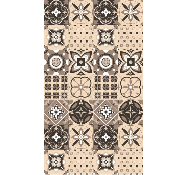 Estor enrollable textura patrones de azulejos ornamentados - TenVinilo
