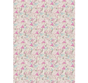 ροζ μοτίβο λουλούδια και φυτό τυφλό - TenStickers