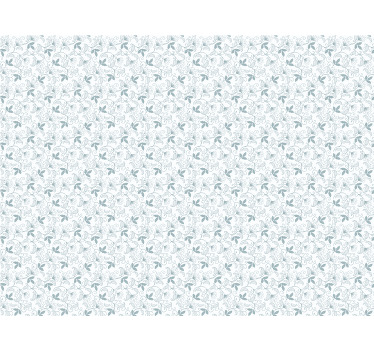 Blått og hvitt rullegardin blomster - Tenstickers