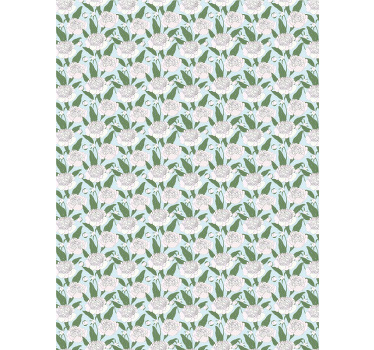 Cortina roller flores patrón de peonía blanca - TenVinilo