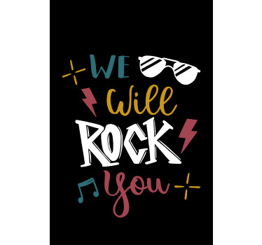 "we will rock you" alkuperäinen rullaverho - Tenstickers