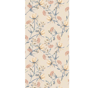 Rollo Fenster Blumen und Pflanzen Blumen Blüte beige Muster - TenStickers