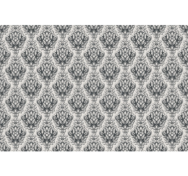 Rollo Fenster Klassisch elegantes graues barockmotiv - TenStickers