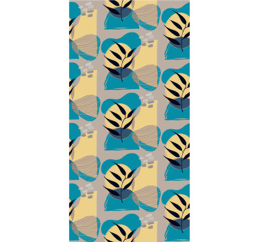 Stylised tropical leaves flowers and plants roller blind - TenStickers