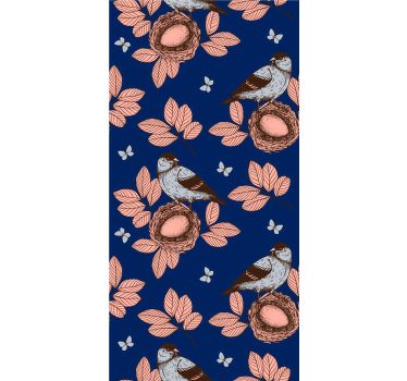 Rollo mit Tieren Blaues vogelnest im afrikanischen stil - TenStickers