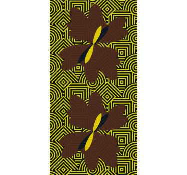 Estor dibujos Estilo africano marrón y amarillo - TenVinilo