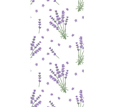 Lavendel blommönster Rullgardin blommor och växter - Tenstickers