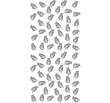 Cortina roller flores motivo de hojas en blanco y negro - TenVinilo