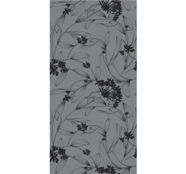 Cortina roller flores diseño floral monocromático - TenVinilo