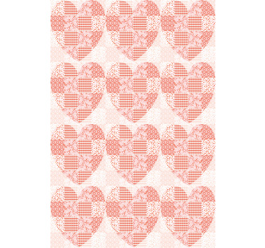 Estor vintage Diseño de corazón rojo y blanco de patchwork - TenVinilo