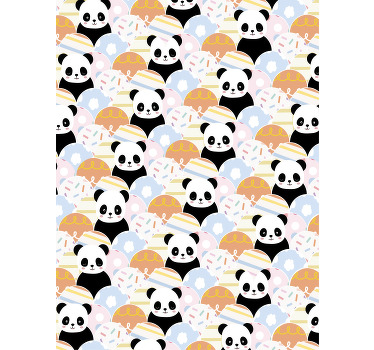 Baby panda party children room roller blind - TenStickers