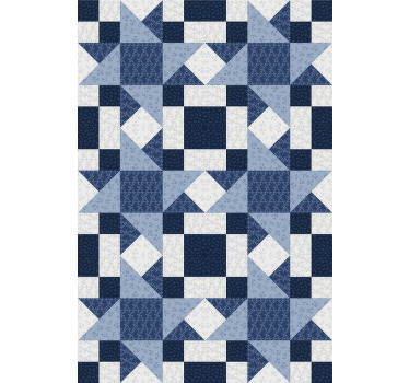 Lapptäcke blå stjärntriangel mer rullgardin - Tenstickers