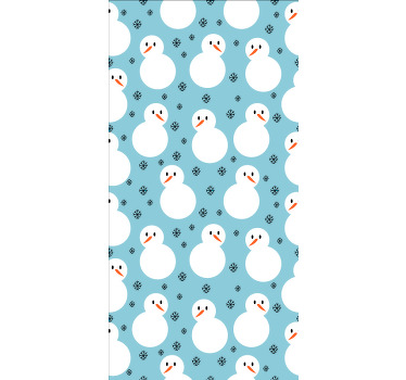 Store enrouleur original motif bonhomme de neige bleu - TenStickers