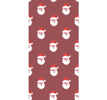 Cortina roller TV patrón de caras de papá noel - TenVinilo