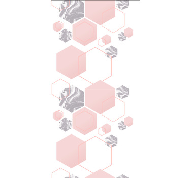 Estor enrollable moderno motivo hexagonal rosa - TenVinilo