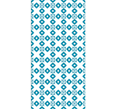 Estore de rolo para cozinha padrão geométrico azul - TenStickers