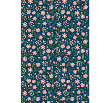 Blomsterprint 'floflo' blå rullegardin - TenStickers