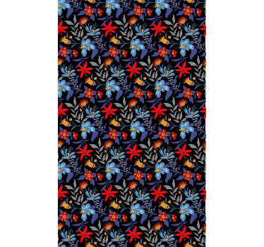 Flerfärgat mönster Rullgardin blommor och växter - Tenstickers