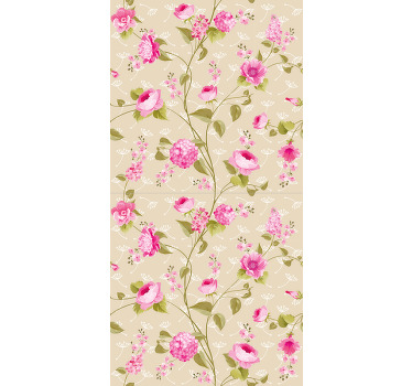 Vintage blomsterprint blomstergardin - TenStickers