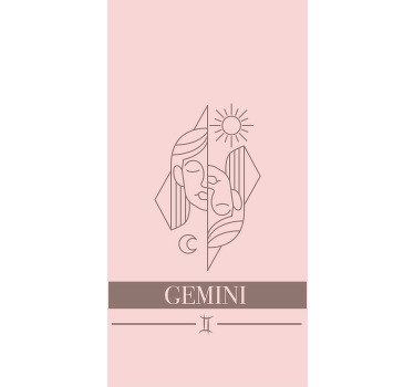 Gemini Zodiac Design text blind - TenStickers