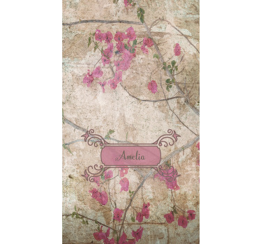 Store enrouleur fleur élégance florale avec nom - TenStickers