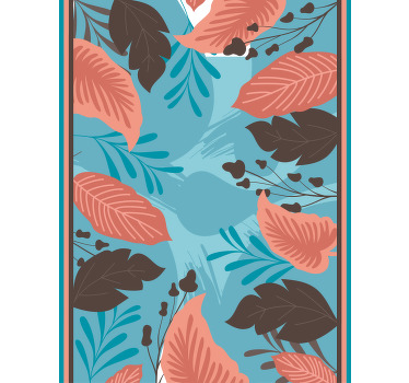 Cortina roller flores arreglo floral con hojas - TenVinilo