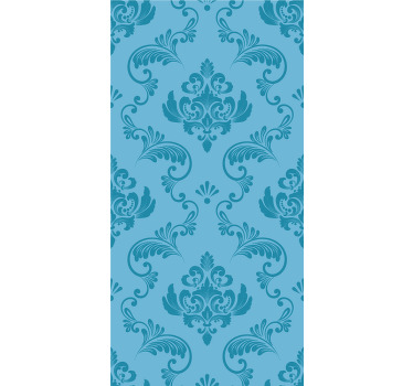 Store enrouleur élégant motif damassé bleu - TenStickers