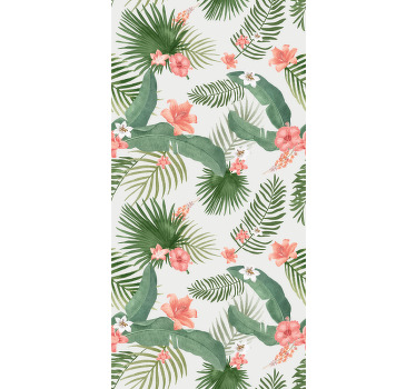 Tropisk grön design Rullgardin blommor och växter - Tenstickers