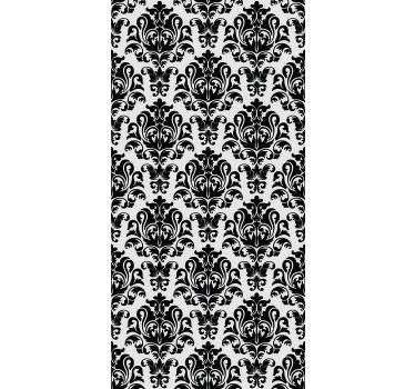 Rollo Fenster Klassisch schwarz-weißes blumenmuster - TenStickers