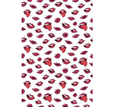 Gedurfde lippatronen rolgordijn grappig - TenStickers