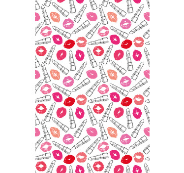 Kus- en lippenstiftpatronen rolgordijn grappig - TenStickers
