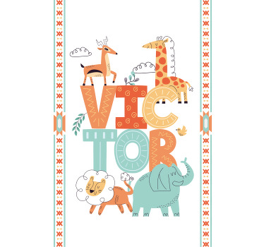 Savage animals with name blind children - TenStickers