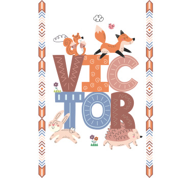 Forest animals with name blind children - TenStickers