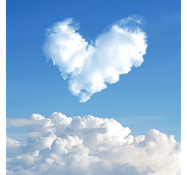 Cortina roller romántica nube en forma de corazón - TenVinilo