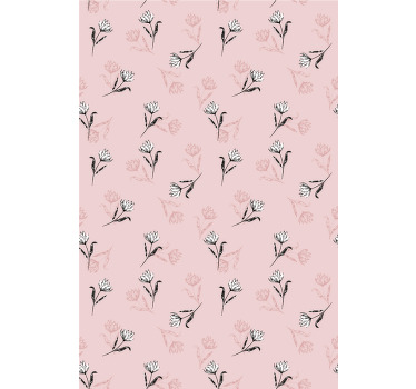 Rulou geam flori și plante motiv blând de înflorire - TenStickers